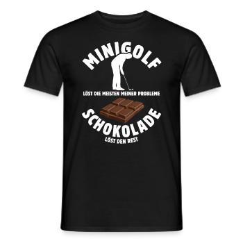 Minigolf löst meine Probleme - Schoko Spruch - Männer T-Shirt - Schwarz - Vorne - AI Model Male 178 light (178cm)