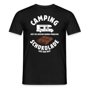 Camping löst meine Probleme - Schoko Spruch - Männer T-Shirt - Schwarz - Vorne - AI Model Male 178 light (178cm)