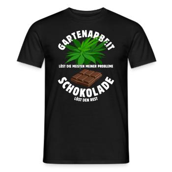 Gartenarbeit löst meine Probleme - Schoko Spruch - Männer T-Shirt - Schwarz - Vorne - AI Model Male 178 light (178cm)