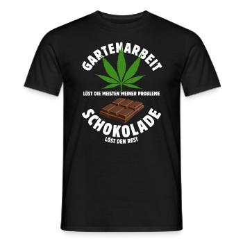 Gartenarbeit löst meine Probleme - Schoko Spruch - Männer T-Shirt - Schwarz - Vorne - AI Model Male 178 light (178cm)