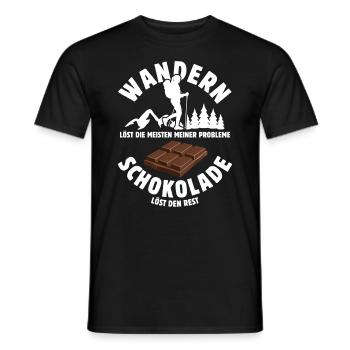 Wandern löst meine Probleme - Schoko Spruch - Männer T-Shirt - Schwarz - Vorne - AI Model Male 178 light (178cm)