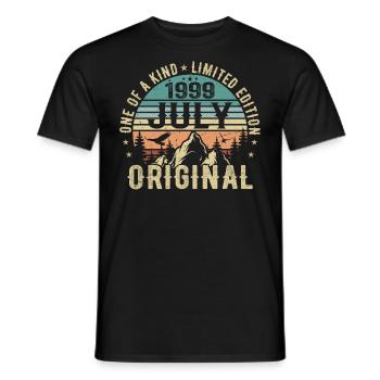 Juli 1999 Geburtstag Juli 1999 Geburtstagsgeschenk - Männer T-Shirt - Schwarz - Vorne - AI Model Male 178 light (178cm)