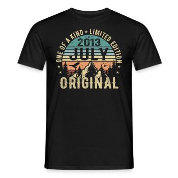 Juli 2013 Geburtstag Juli 2013 Geburtstagsgeschenk - Männer T-Shirt - Schwarz - Vorne - AI Model Male 178 light (178cm)