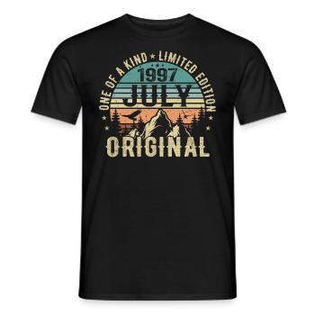 Anniversaire de juillet 1997 Cadeau d’anniversaire de juillet 1997 - T-shirt homme - noir - Devant - AI Model Male 178 light (178cm)