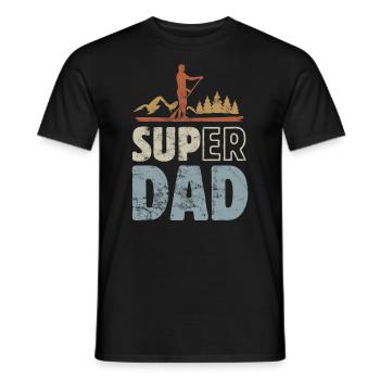Super Dad - SUP Stand up paddling - Men's T-Shirt - black - Front - AI Model Male 178 light (178cm)