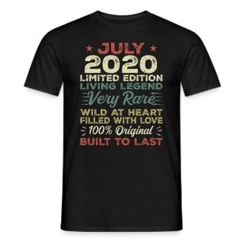 Geschenk Juli 2020 Jubiläum Juli 2020 Geburtstag - Männer T-Shirt - Schwarz - Vorne - AI Model Male 178 light (178cm)