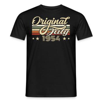 Cadeau 1954 Juillet Anniversaire Né(e) en Juillet 1954 - T-shirt homme - noir - Devant - AI Model Male 178 light (178cm)