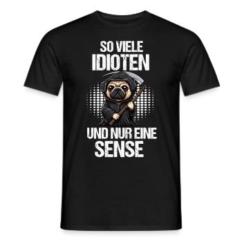 So Viele Idioten Mops Möpse Mopsbesitzer Mopsfan - Männer T-Shirt - Schwarz - Vorne - AI Model Male 178 light (178cm)