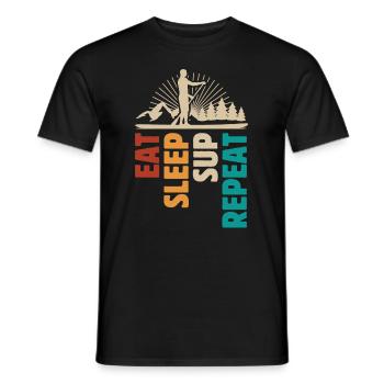 Eat Sleep SUP Repeat - T-shirt homme - noir - Devant - AI Model Male 178 light (178cm)
