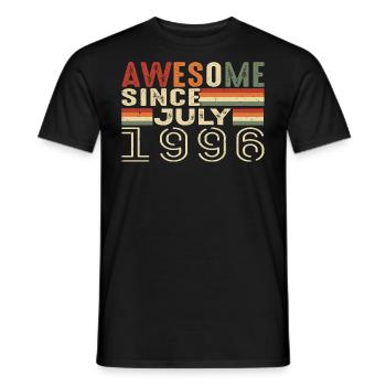 July 1996 Birthday Gift July 1996 Vintage - Men's T-Shirt - black - Front - AI Model Male 178 light (178cm)