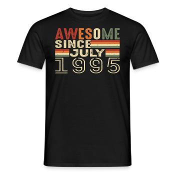 July 1995 Birthday Gift July 1995 Vintage - Men's T-Shirt - black - Front - AI Model Male 178 light (178cm)
