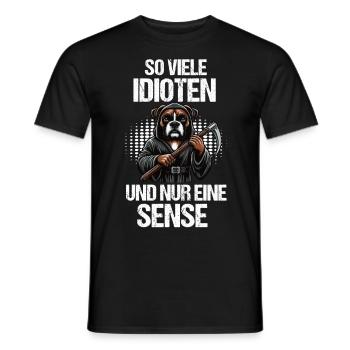 So Viele Idioten Boxer Boxerhalter Boxerliebhaber - Männer T-Shirt - Schwarz - Vorne - AI Model Male 178 light (178cm)