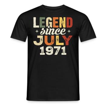 July 1971 Birthday Gift July 1971 Birthday - Men's T-Shirt - black - Front - AI Model Male 178 light (178cm)