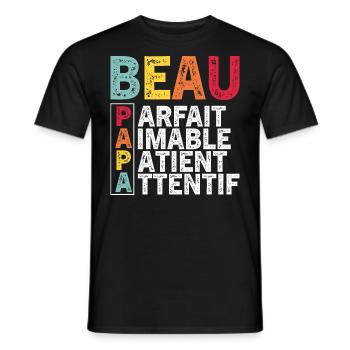 Father's Day Step-Dad 2024 Gift - Men's T-Shirt - black - Front - AI Model Male 178 light (178cm)