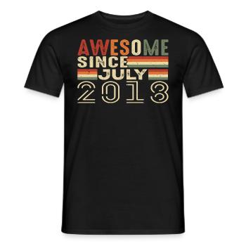 July 2018 Birthday Gift July 2018 Vintage - Men's T-Shirt - black - Front - AI Model Male 178 light (178cm)
