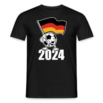 Sommermärchen, Ball mit Deutschland Fahne 2024 - Männer T-Shirt - Schwarz - Vorne - AI Model Male 178 light (178cm)