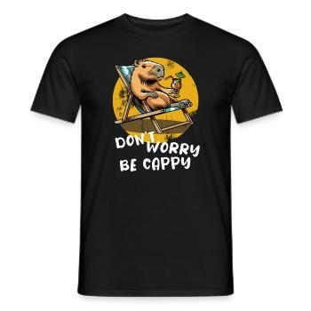 Don't worry be Cappy - Capybara - Urlaub - Männer T-Shirt - Schwarz - Vorne - AI Model Male 178 light (178cm)