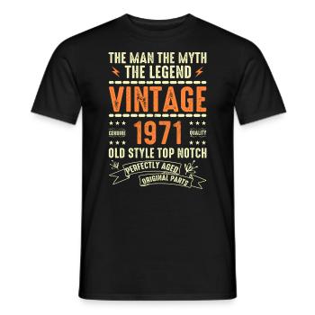 1971 Anniversary Gift Vintage 1971 Vintage 1971 - Men's T-Shirt - black - Front - AI Model Male 178 light (178cm)