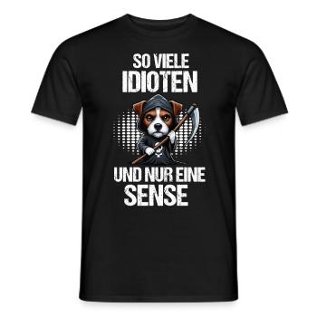 So Viele Idioten Jack Russel terrier Jackie - Männer T-Shirt - Schwarz - Vorne - AI Model Male 178 light (178cm)