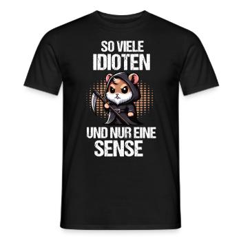 So Viele Idioten Hamster Goldhamster Zwerghamster - Männer T-Shirt - Schwarz - Vorne - AI Model Male 178 light (178cm)