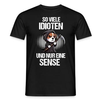 So Viele Idioten Jack Russel terrier Jackie - Männer T-Shirt - Schwarz - Vorne - AI Model Male 178 light (178cm)