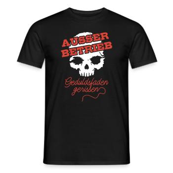 Totenkopf, Außer Betrieb Geduldsfaden gerissen - Männer T-Shirt - Schwarz - Vorne - AI Model Male 178 light (178cm)