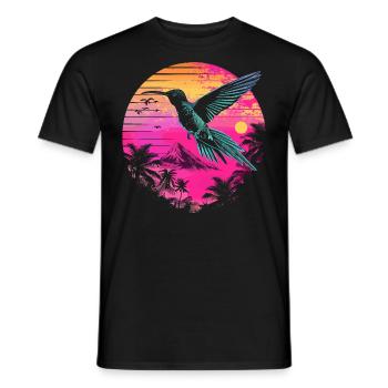 hummingbird, bird, nature, animals, wilderness, nectar - Men's T-Shirt - black - Front - AI Model Male 178 light (178cm)