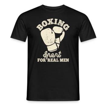 Boxe Sport For Real Men, arts martiaux - T-shirt homme - noir - Devant - AI Model Male 178 light (178cm)