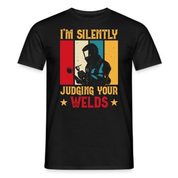 Welder Saying Funny Welding Boilermaker Welder - Men's T-Shirt - black - Front - AI Model Male 178 light (178cm)