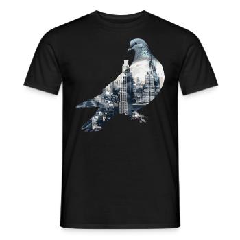 pigeon pigeon bird pigeon fancier flying - Men's T-Shirt - black - Front - AI Model Male 178 light (178cm)