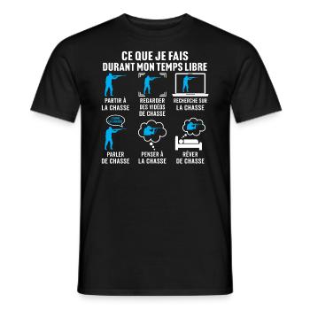 Partir à la chasse - T-shirt homme - noir - Devant - AI Model Male 178 light (178cm)
