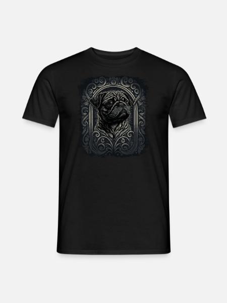 Kleiner Mops - Männer T-Shirt - Schwarz