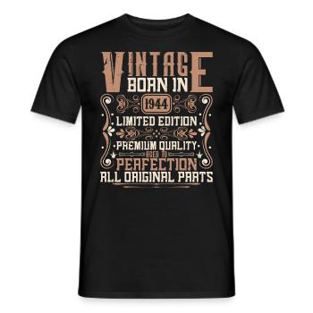 1944 Birthday Vintage 1944 Born Vintage 1944 - Men's T-Shirt - black - Front - AI Model Male 178 light (178cm)