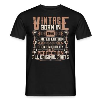 1966 Geburtstag Jahrgang 1966 Geboren Vintage 1966 - Männer T-Shirt - Schwarz - Vorne - AI Model Male 178 light (178cm)