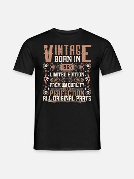 1965 Birthday Vintage 1965 Born Vintage 1965 - Men's T-Shirt - black