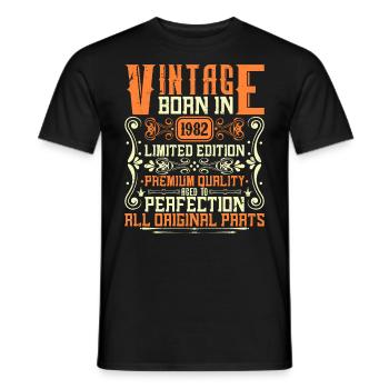 1982 Born 1982 - Year of construction 1982 Birthday 1982 - Men's T-Shirt - black - Front - AI Model Male 178 light (178cm)