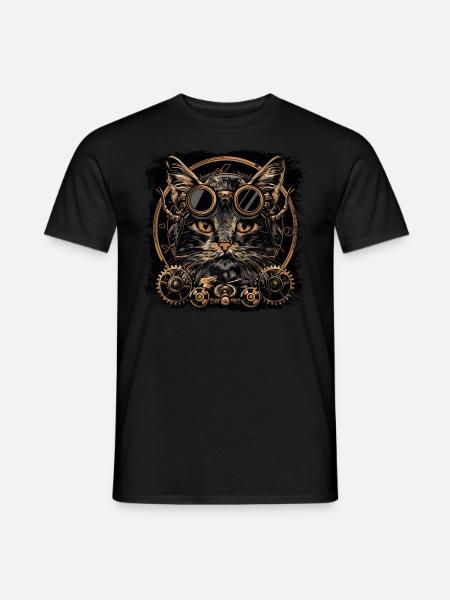 Steampunk Cat - Men's T-Shirt - black