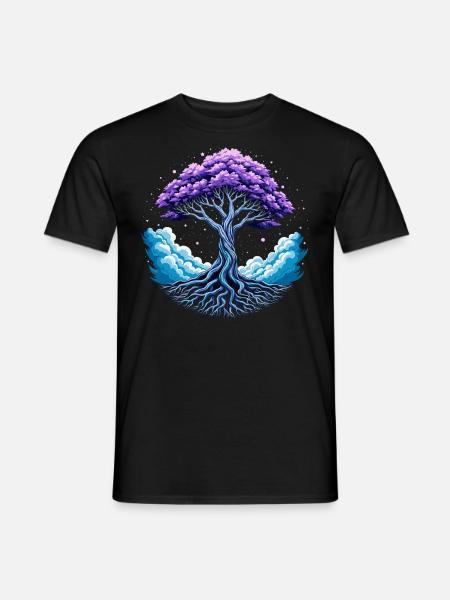 Midgard Yggdrasil Wikinger Baum des Lebens - Männer T-Shirt - Schwarz