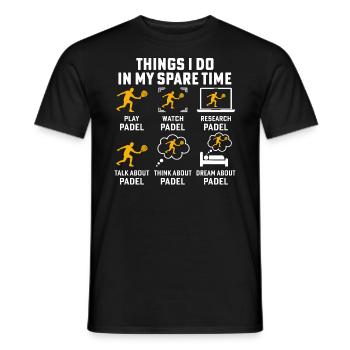 things i do in my spare time play padel - T-shirt homme - noir - Devant - AI Model Male 178 light (178cm)