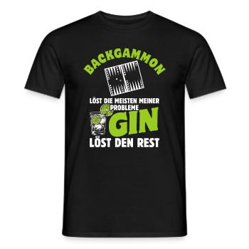 Backgammon löst die meisten meiner Probleme - Gin - Männer T-Shirt - Schwarz - Vorne - AI Model Male 178 light (178cm)