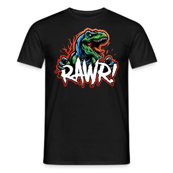 T Rex Brüllen - Männer T-Shirt - Schwarz - Vorne - AI Model Male 178 light (178cm)