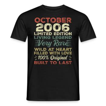 2006 Oktober 2006 Geburtstag Oktober 2006 Original - Männer T-Shirt - Schwarz - Vorne - AI Model Male 178 light (178cm)