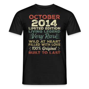2014 Octobre 2014 anniversaire Octobre 2014 Original - T-shirt homme - noir - Devant - AI Model Male 178 light (178cm)