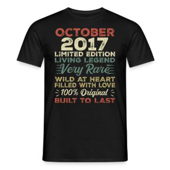 2017 Oktober 2017 Geburtstag Oktober 2017 Original - Männer T-Shirt - Schwarz - Vorne - AI Model Male 178 light (178cm)