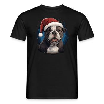 Noël de l’American Bull Terrier - T-shirt homme - noir - Devant - AI Model Male 178 light (178cm)