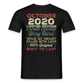 2020 Oktober 2020 Geburtstag Oktober 2020 Original - Männer T-Shirt - Schwarz - Vorne - AI Model Male 178 light (178cm)