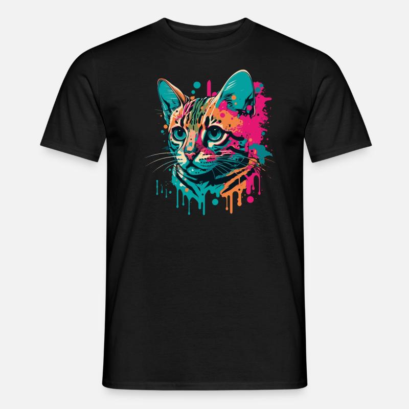 Coole Katze - Männer T-Shirt - Schwarz