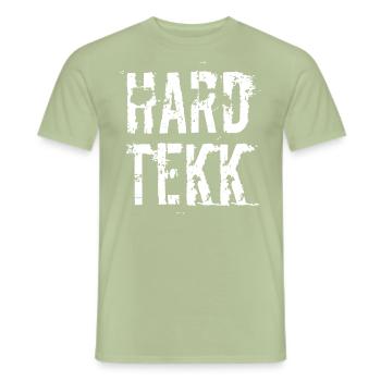 Hardtekk Hard Tekk Techno Musik Festival Kostüm - Männer T-Shirt - Sage - Vorne - AI Model Male 178 light (178cm)
