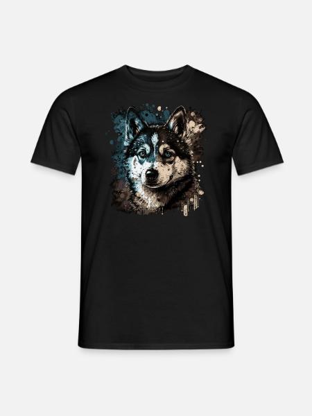 Husky Dog - Männer T-Shirt - Schwarz