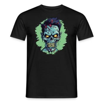 Horreur Punk Zombie Crâne - T-shirt homme - noir - Devant - AI Model Male 178 light (178cm)